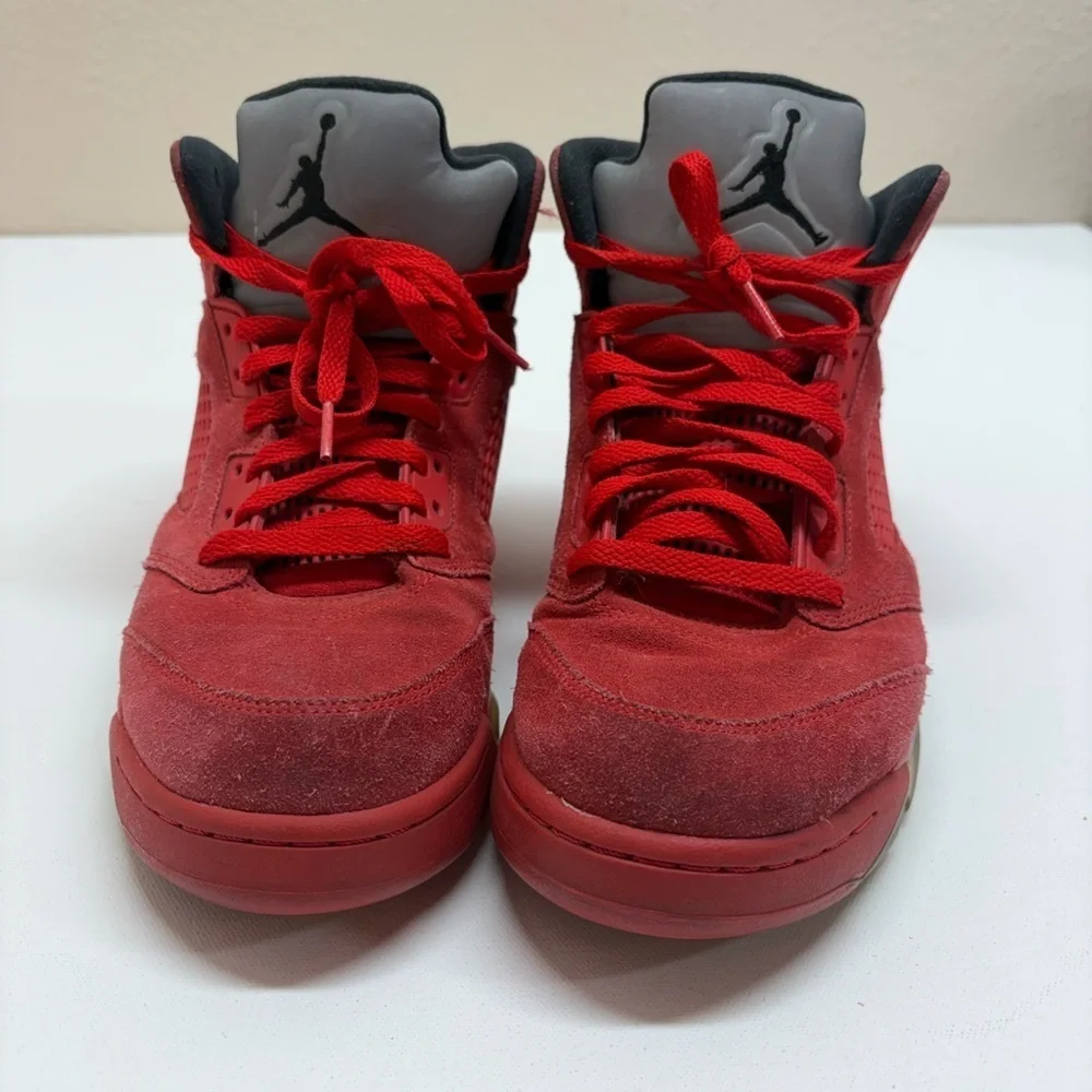 Air Jordan 5 Retro Red Suede 2017 Flight Suit University Red 136027-602 Size 9